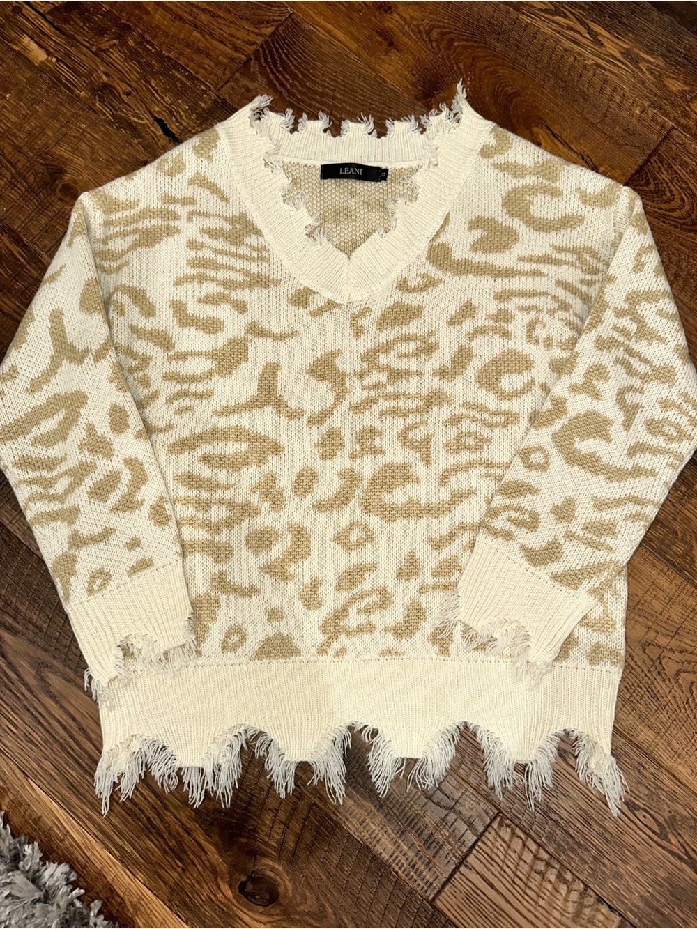 Distressed Leopard Sweater